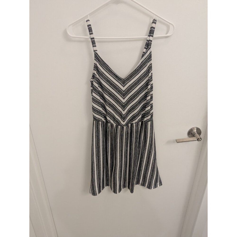 Gray and White Striped Sundress Sleeveless XS Universal Threads